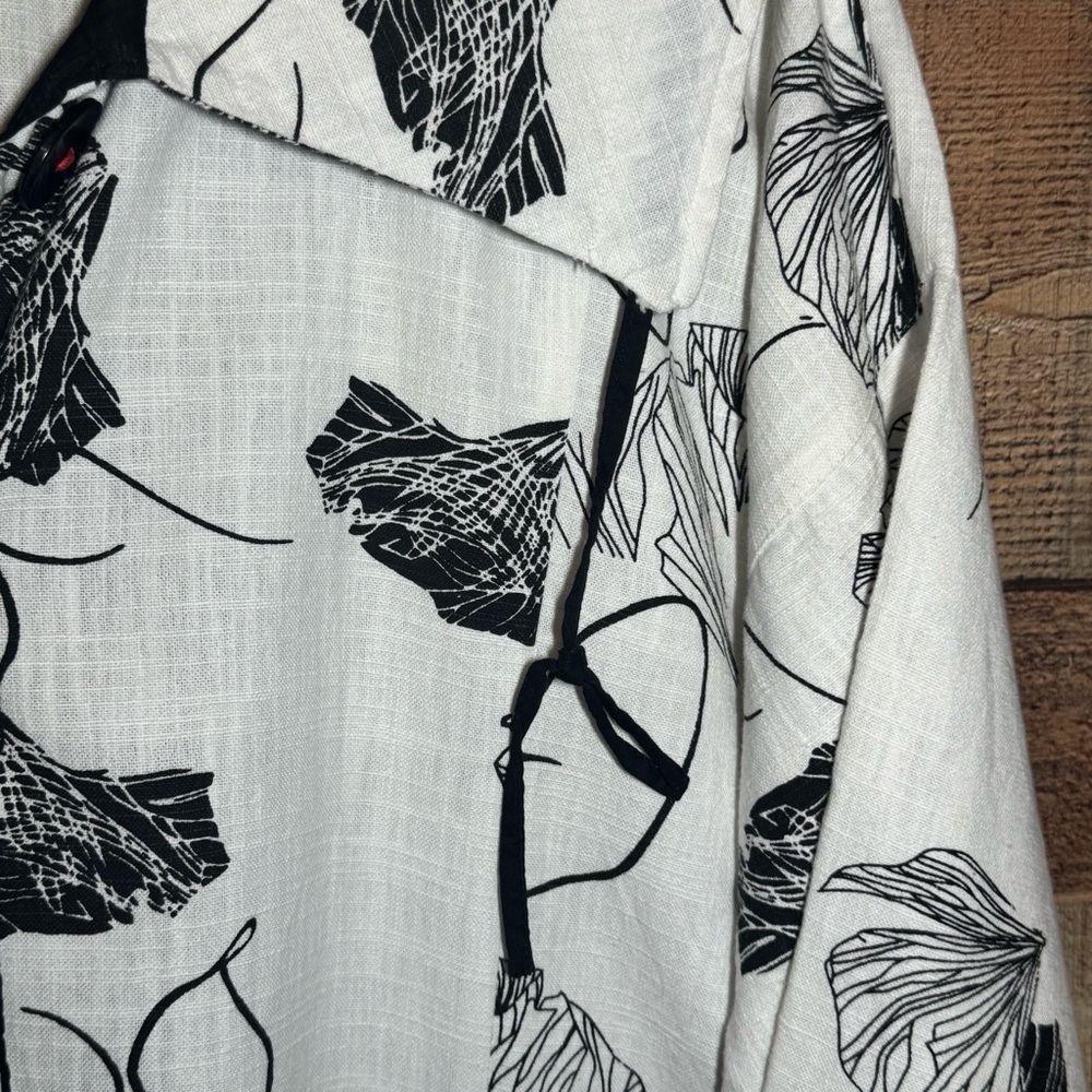 Parsley & Sage Pauline Button Front 3/4 Sleeve Cotton Jacket size Large Artsy - Picture 5 of 9